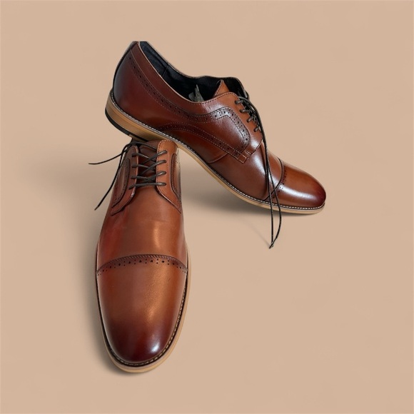 Stacey Adams Classic Brown Leather Men\'s Derby Shoes $75 main image 4